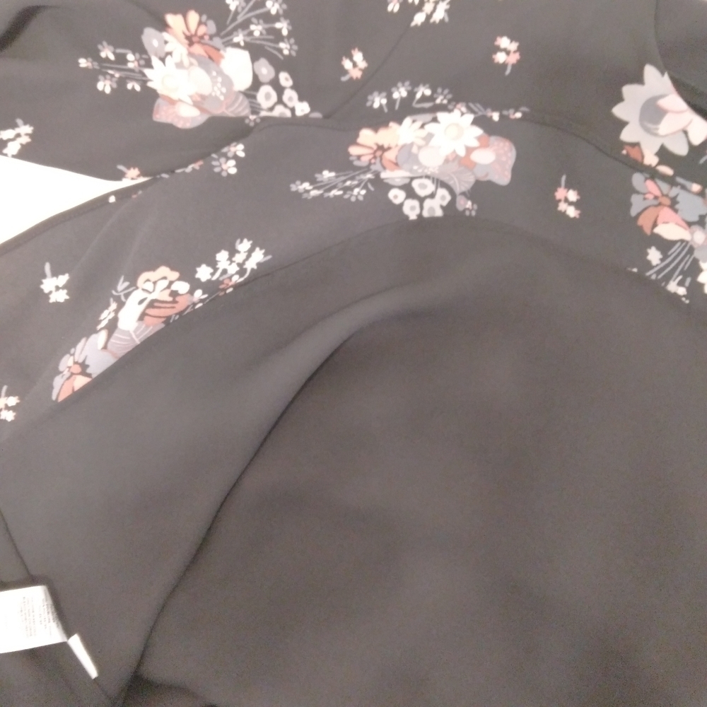 Size 6 Loft Wildflower Flounce Dress Dark Blue - Picture 8 of 13
